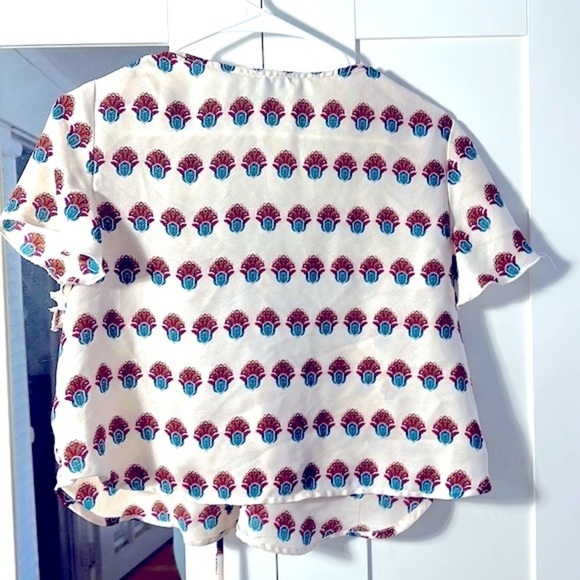 Women’s Show Me Your MuMu Oasis Lace-Up 100% Polyester Cropped Top Size Large - Picture 7 of 8